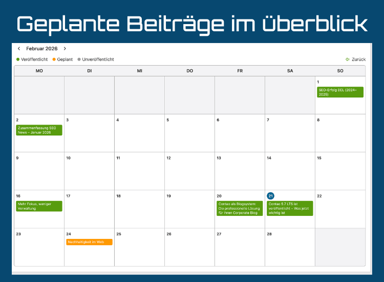 Die Erweiterung: lukasbableck/contao-news-calendar-bundle Kaledner-Anischt