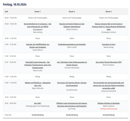 Contao Konferenz 18.10.2024 Programm